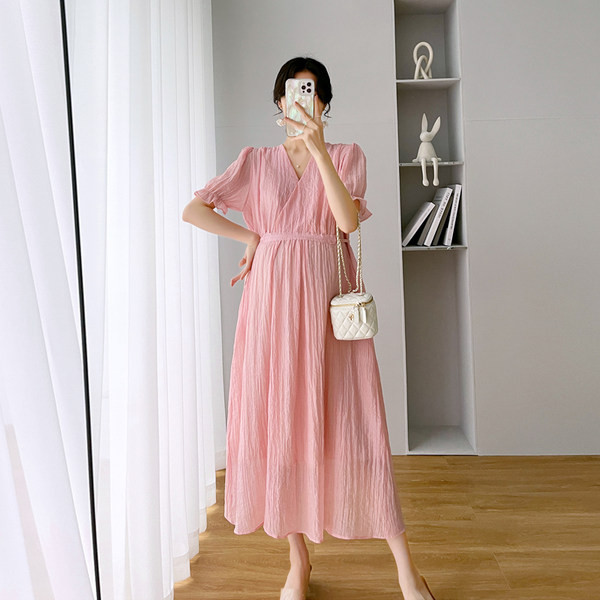 Ženska haljina za trudnice s V-izrezom