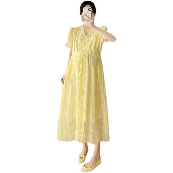 Ženska haljina za trudnice s V-izrezom