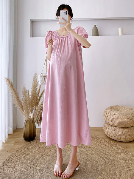 Μοντέρνο φόρεμα εγκυμοσύνης με φουσκωτά μανίκια