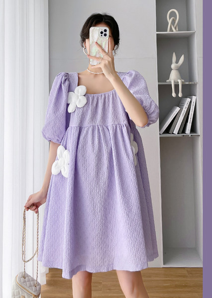 Trudnička haljina s 3D cvjetovima