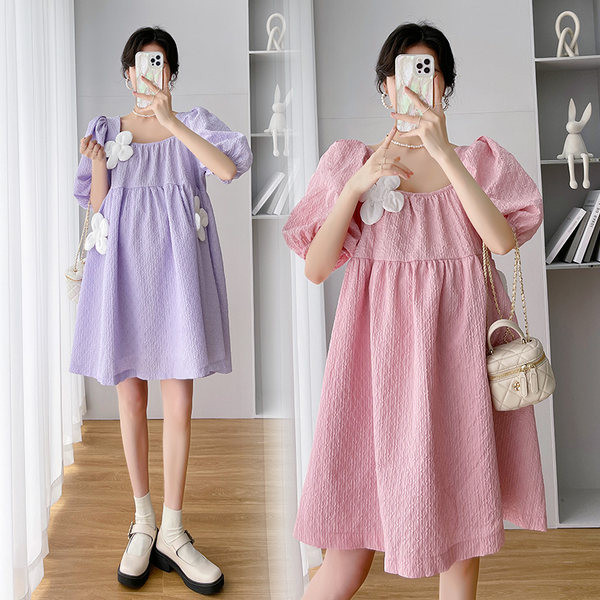 Trudnička haljina s 3D cvjetovima