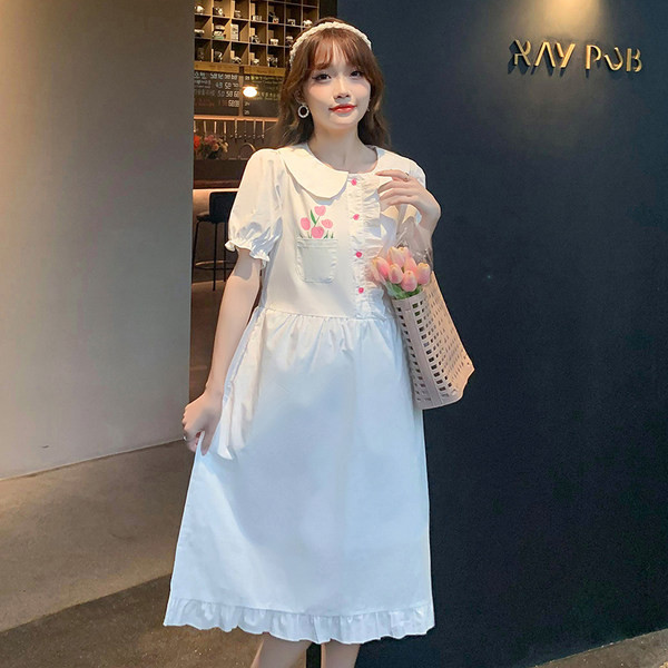 Sieviešu vasaras kleita ar izšuvumu grūtniecēm