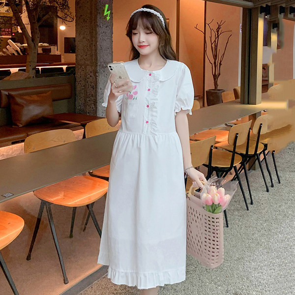 Sieviešu vasaras kleita ar izšuvumu grūtniecēm