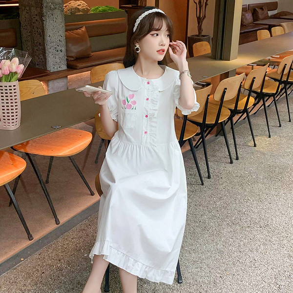 Sieviešu vasaras kleita ar izšuvumu grūtniecēm