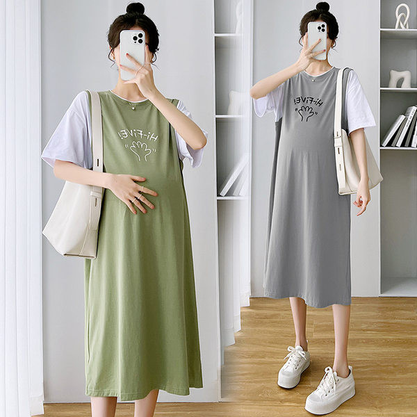 Φαρδιά εμπριμέ βαμβακερό φόρεμα