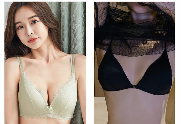 Дамски дантелен сутиен с подплънки подходящ за кърмене