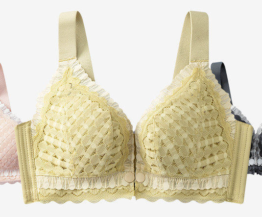 Jauna modeļa krūšturis ar mežģīnēm un aizdari priekšpusē piemērots zīdīšanai