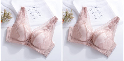 Sieviešu krūšturis barošanai ar mežģīnēm un aizdari priekšpusē - komplektā 2 gab