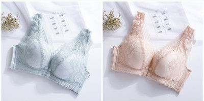 Sieviešu krūšturis barošanai ar mežģīnēm un aizdari priekšpusē - komplektā 2 gab