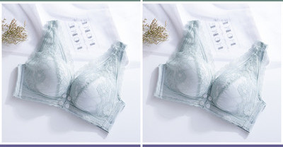 Sieviešu krūšturis barošanai ar mežģīnēm un aizdari priekšpusē - komplektā 2 gab