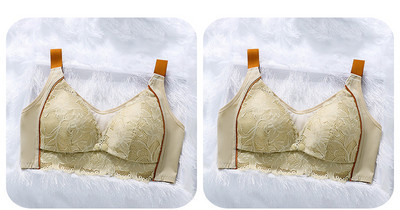 Māsu krūšturis ar mežģīnēm un aizdari priekšpusē 2 gab. komplektā