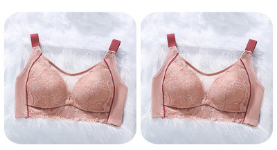 Māsu krūšturis ar mežģīnēm un aizdari priekšpusē 2 gab. komplektā