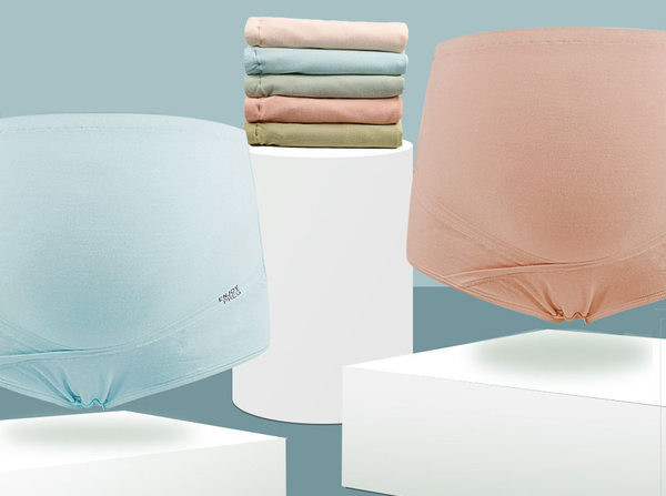 Vienkrāsainas grūtnieču biksītes ar augstu vidukli 3 gab. komplektā