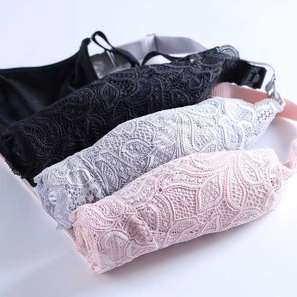 Jauna modeļa sieviešu mežģīņu krūšturis ar mīkstu kausu un metāla aizdari