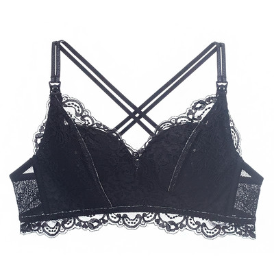 Sieviešu mežģīņu krūšturis ar mīkstu kausu - piemērots barojošām māmiņām