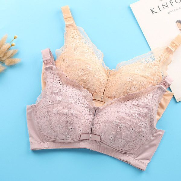 Sieviešu mežģīņu krūšturis, kas piemērots barojošām māmiņām - trīs krāsas