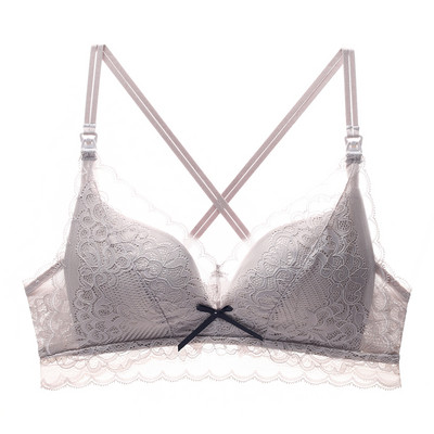 Δαντελένιο σουτιέν θηλασμού με κορδέλα και μεταλλικό κούμπωμα