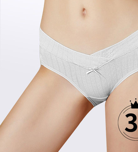 Kokvilnas grūtnieču biksītes ar zemu vidukli - komplektā 4