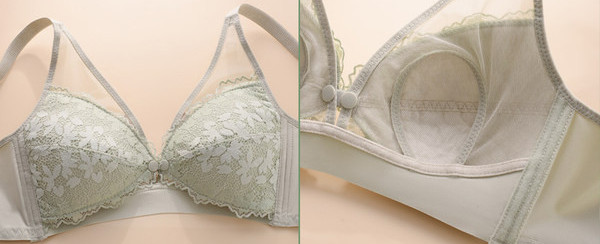 Trīs krāsu mežģīņu krūšturis