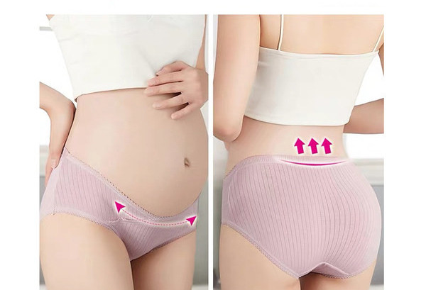 Svītrainas grūtnieču biksītes ar izšuvumu