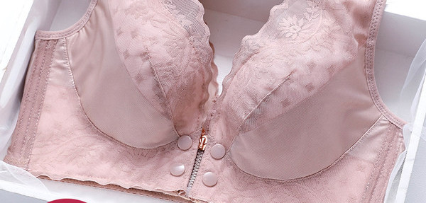 Δαντελένιο σουτιέν κατάλληλο για θηλασμό με μεταλλικό κούμπωμα μπροστά - 2 τεμάχια σε ένα σετ