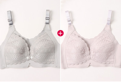 2-dijelni set grudnjaka za dojenje od prozračnog materijala s prednjim kopčanjem