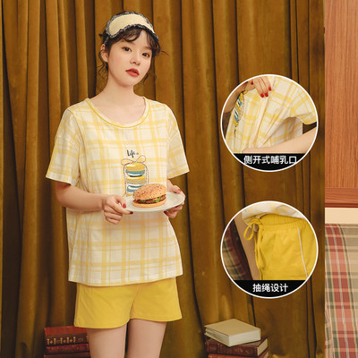 Medvilninė vasarinė pižama, tinkanti nėščiosioms