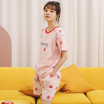 Medvilninė vasarinė pižama, tinkanti nėščiosioms