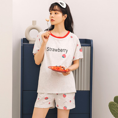 Medvilninė vasarinė pižama, tinkanti nėščiosioms