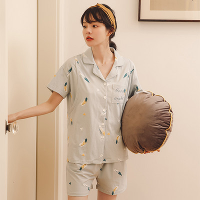 Medvilninė vasarinė pižama, tinkanti nėščiosioms