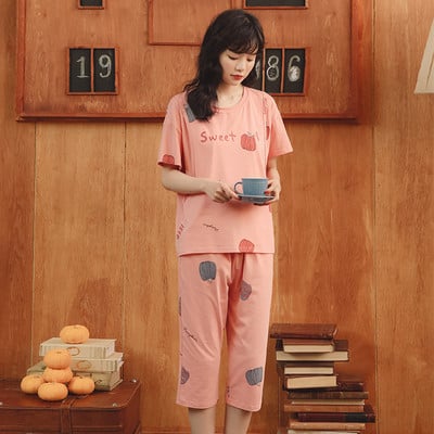 Medvilninė vasarinė pižama, tinkanti nėščiosioms