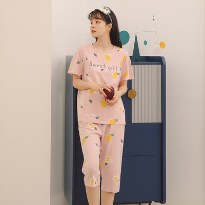 Medvilninė vasarinė pižama, tinkanti nėščiosioms