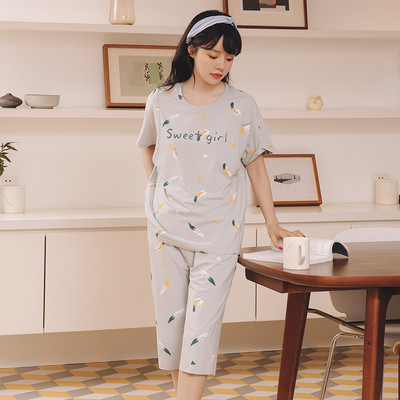 Medvilninė vasarinė pižama, tinkanti nėščiosioms