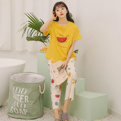 Medvilninė vasarinė pižama, tinkanti nėščiosioms