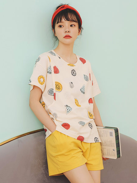 Medvilninė vasarinė pižama, tinkanti nėščiosioms