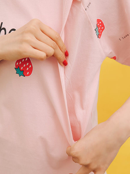 Pijamale de vara din bumbac pentru gravide