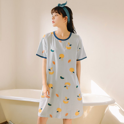 Moteriški naktiniai nėščiųjų naktiniai marškiniai su apvalia kakle