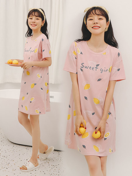 Moteriški naktiniai nėščiųjų naktiniai marškiniai su apvalia kakle