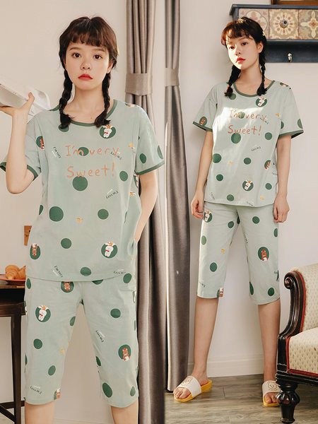 Divdaļīga grūtnieču pidžama ar īsām piedurknēm ar aplikāciju