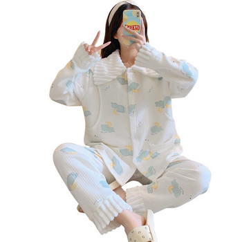 Памучна зимна пижама за бременни