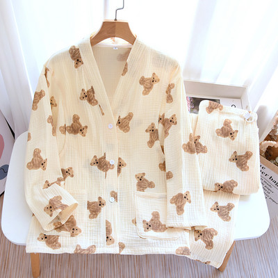 Sieviešu kokvilnas pidžama ar pogām piemērota grūtniecēm