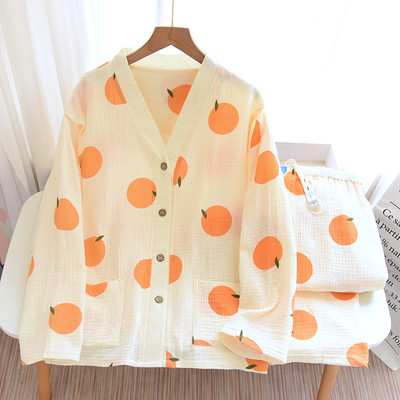 Sieviešu kokvilnas pidžama ar pogām piemērota grūtniecēm