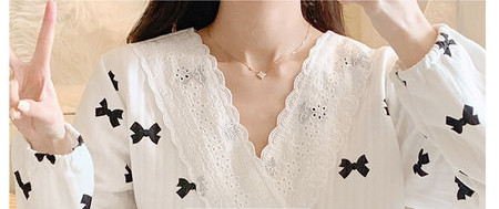 Kokvilnas grūtnieču pidžama ar garām piedurknēm