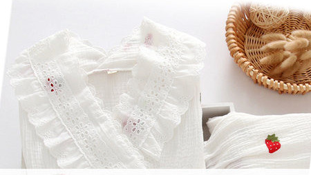 Kokvilnas grūtnieču pidžama ar garām piedurknēm