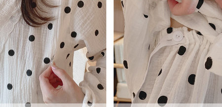 Kokvilnas pidžama ar cirtām grūtniecēm