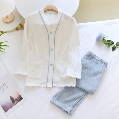 Sieviešu kokvilnas grūtnieču pogas pidžama