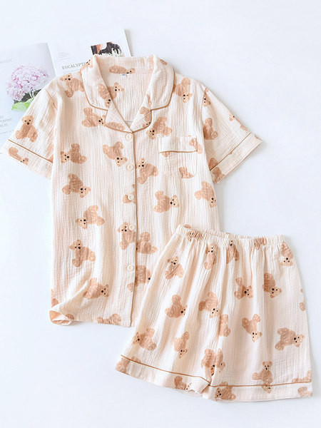 Divdaļīga V veida kakla izgriezuma vasaras grūtnieču pidžama