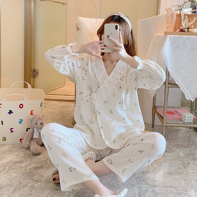 Sieviešu kokvilnas grūtnieču pidžama