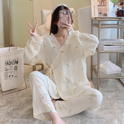 Sieviešu kokvilnas grūtnieču pidžama