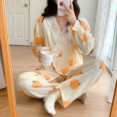 Sieviešu kokvilnas grūtnieču pidžama